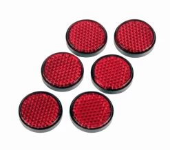 Gear Gremlin Red Round Adhesive Reflectors (6 Pieces) (GG321)