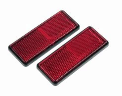Gear Gremlin Red Rectangular Adhesive Reflectors (2 Pieces) (GG322)