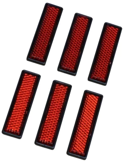 Gear Gremlin Red Rectangular Adhesive Reflectors (6 Pieces) (GG324)