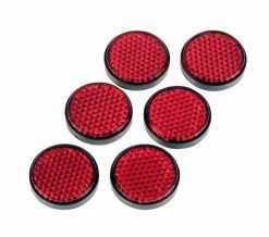 Gear Gremlin Red Round Adhesive Reflectors - 50 Pieces